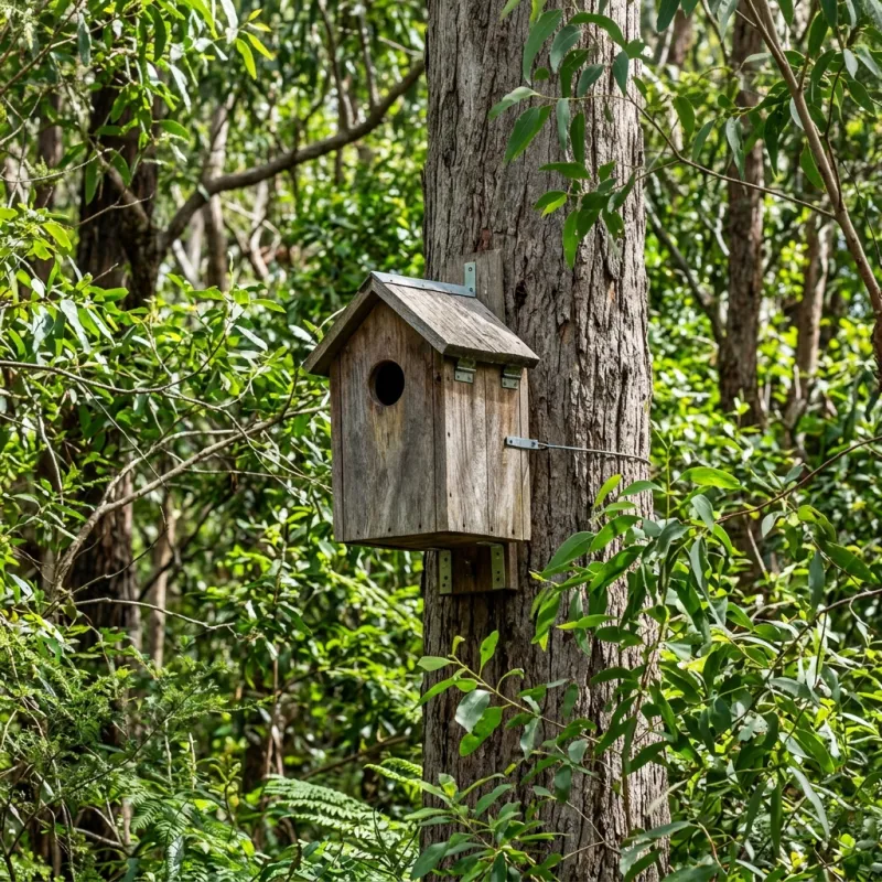 Animal nesting box installed as a humane alternative to a Brunswick East roof cavity