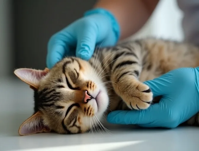 Specialist carefully handling a deceased cat with dignity in Brunswick East